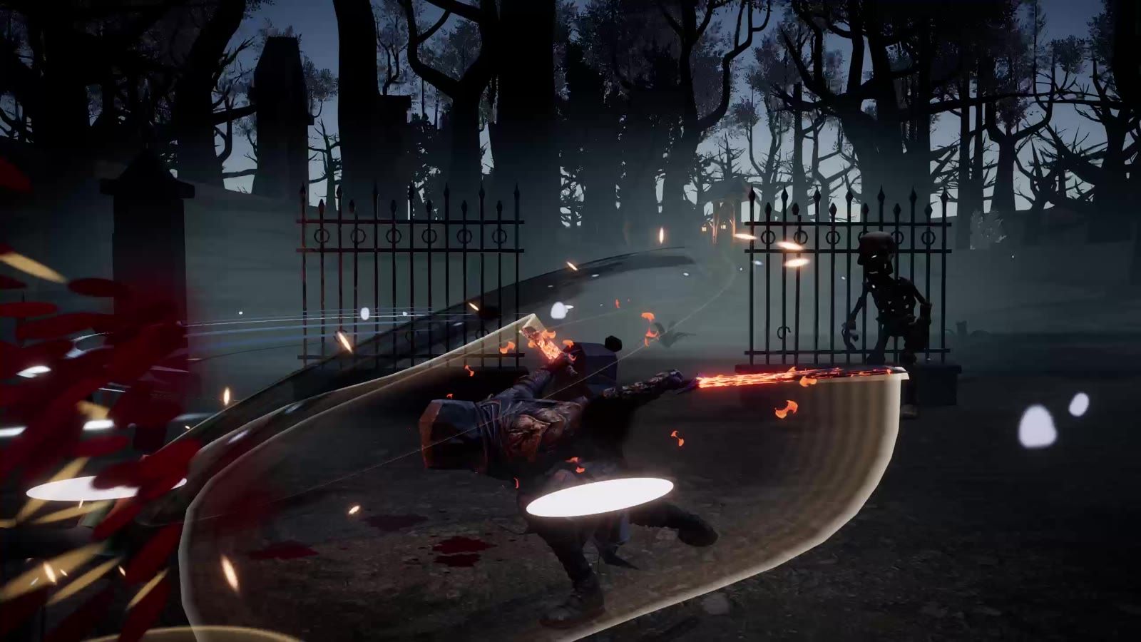 Raven slashing through a skeleton crowd